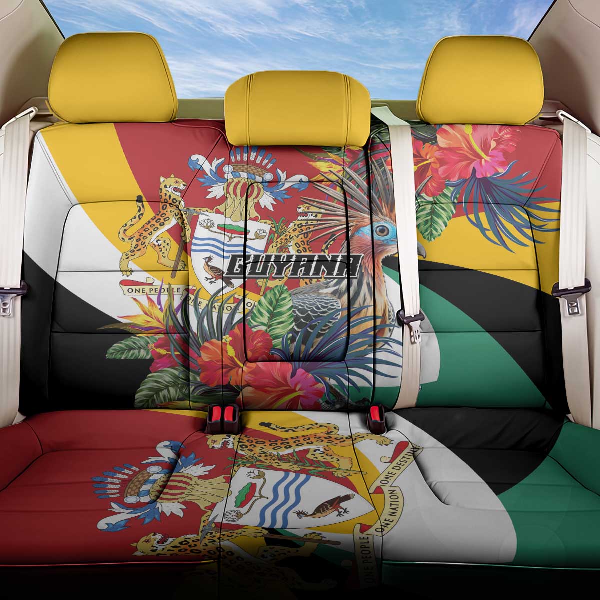 Guyana Canje Pheasant Back Car Seat Cover Tropical Flowers - Wonder Print Shop