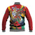 Personalized Guyana Canje Pheasant Baseball Jacket Tropical Flowers - Wonder Print Shop