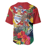Personalized Guyana Canje Pheasant Baseball Jersey Tropical Flowers - Wonder Print Shop