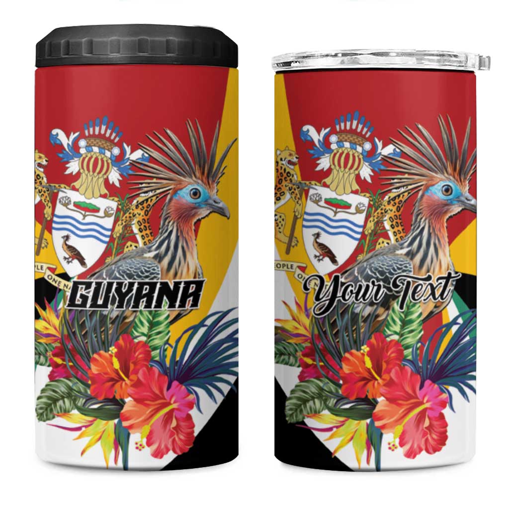 Personalized Guyana Canje Pheasant 4 in 1 Can Cooler Tumbler Tropical Flowers - Wonder Print Shop
