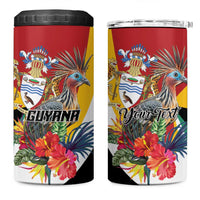 Personalized Guyana Canje Pheasant 4 in 1 Can Cooler Tumbler Tropical Flowers - Wonder Print Shop