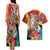 Personalized Guyana Canje Pheasant Couples Matching Tank Maxi Dress and Hawaiian Shirt Tropical Flowers - Wonder Print Shop