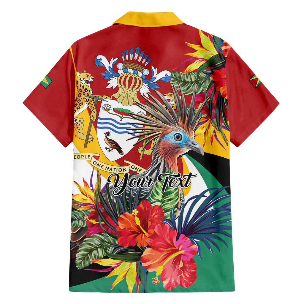 Personalized Guyana Canje Pheasant Family Matching Off Shoulder Short Dress and Hawaiian Shirt Tropical Flowers - Wonder Print Shop