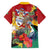 Personalized Guyana Canje Pheasant Family Matching Short Sleeve Bodycon Dress and Hawaiian Shirt Tropical Flowers - Wonder Print Shop