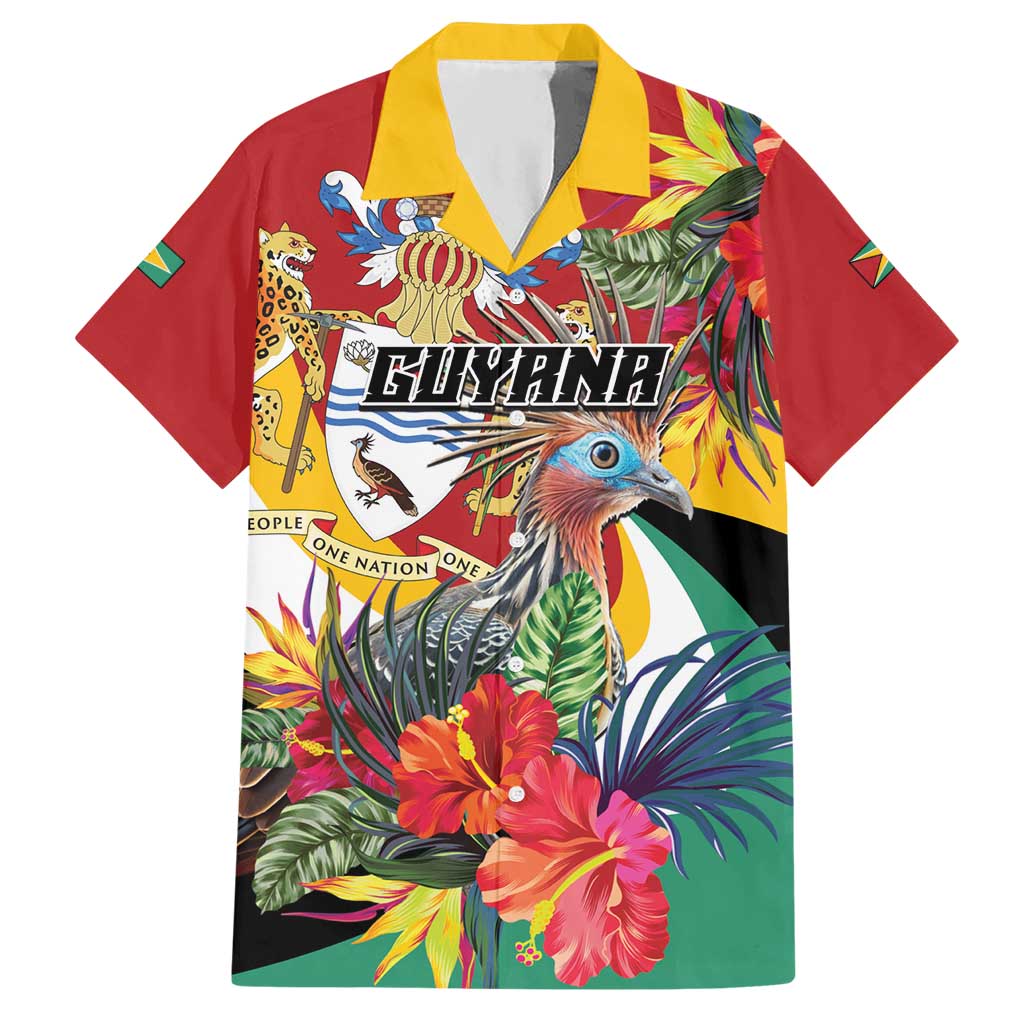 Personalized Guyana Canje Pheasant Hawaiian Shirt Tropical Flowers - Wonder Print Shop
