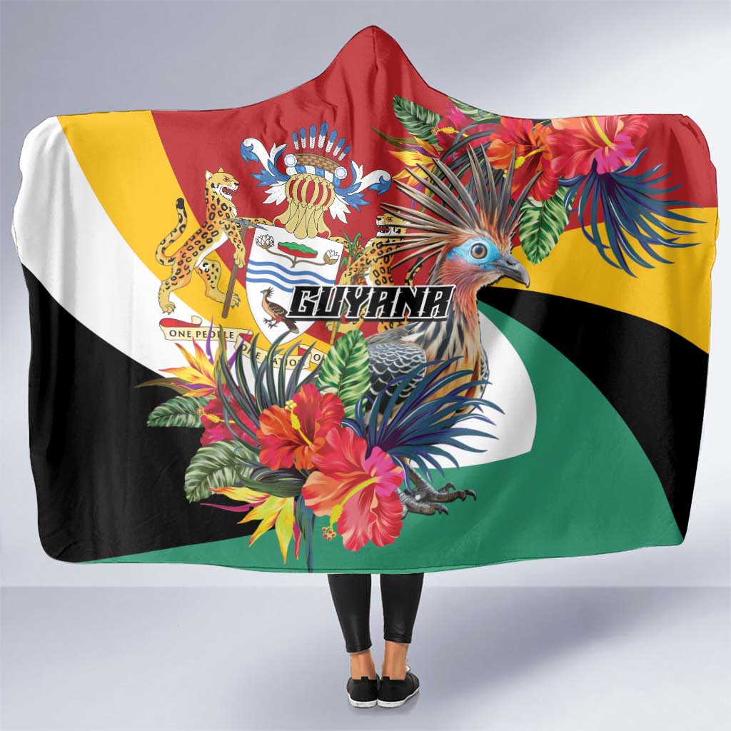 Guyana Canje Pheasant Hooded Blanket Tropical Flowers - Wonder Print Shop