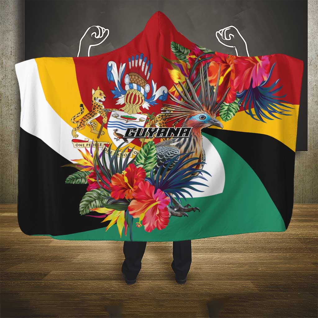 Guyana Canje Pheasant Hooded Blanket Tropical Flowers - Wonder Print Shop