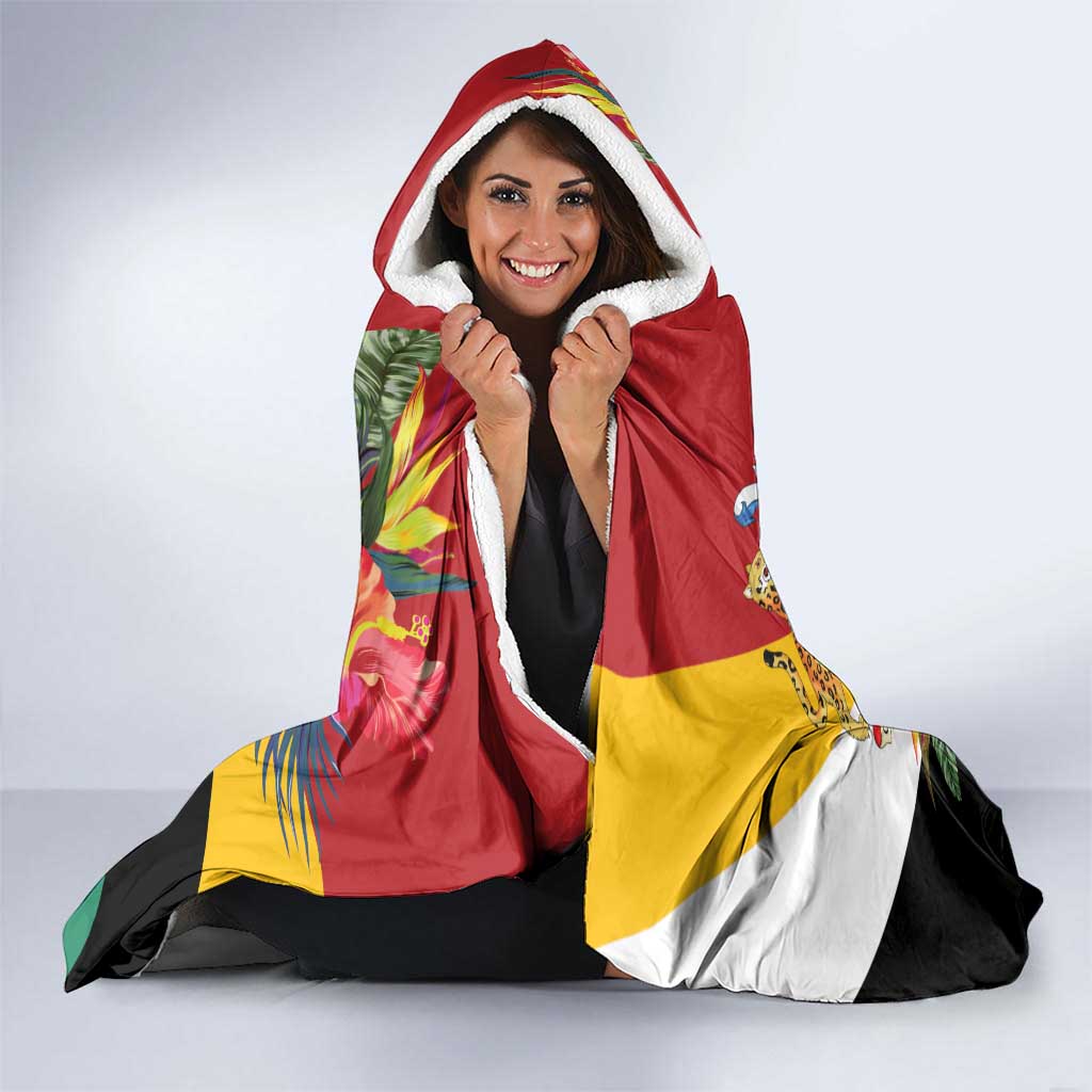 Guyana Canje Pheasant Hooded Blanket Tropical Flowers - Wonder Print Shop
