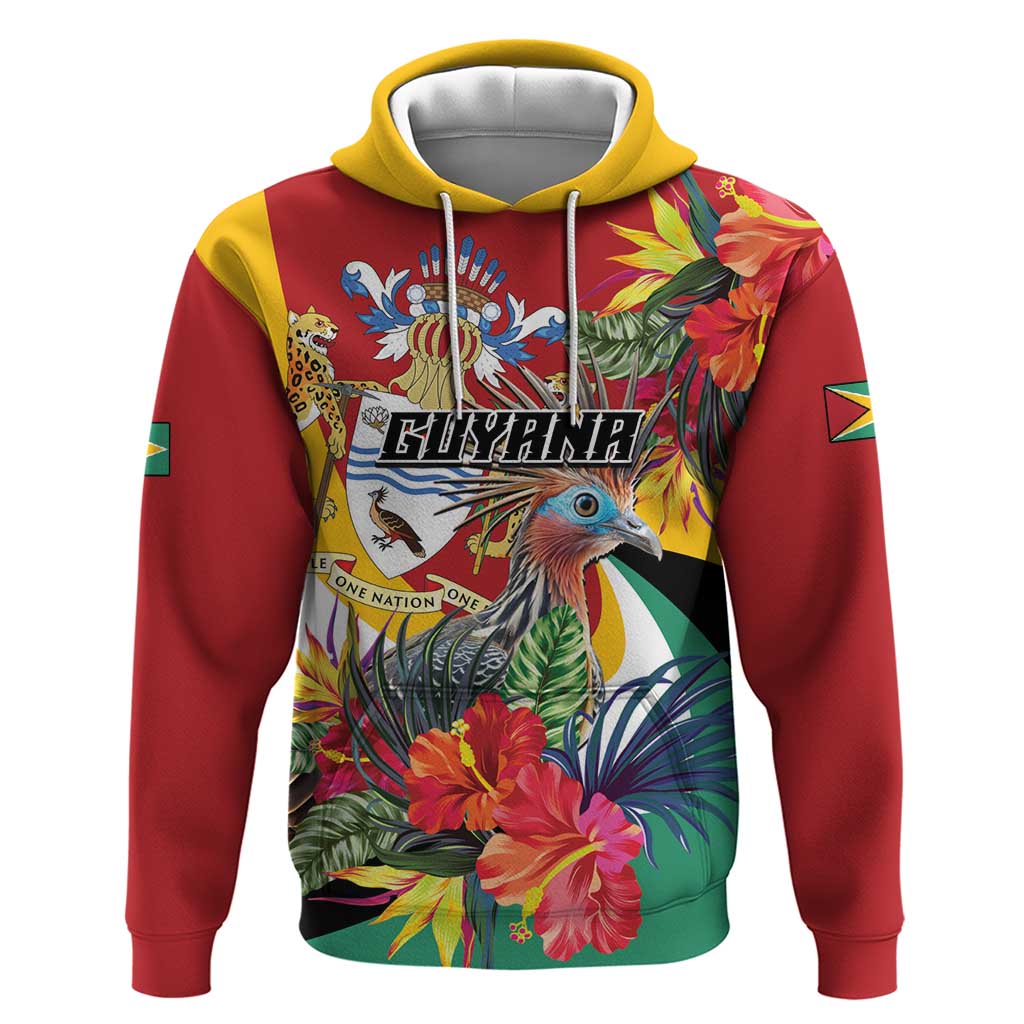 Personalized Guyana Canje Pheasant Hoodie Tropical Flowers - Wonder Print Shop