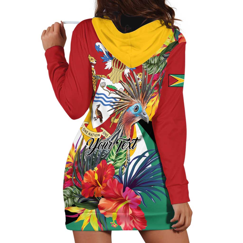 Personalized Guyana Canje Pheasant Hoodie Dress Tropical Flowers - Wonder Print Shop