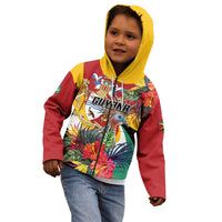 Personalized Guyana Canje Pheasant Kid Hoodie Tropical Flowers - Wonder Print Shop