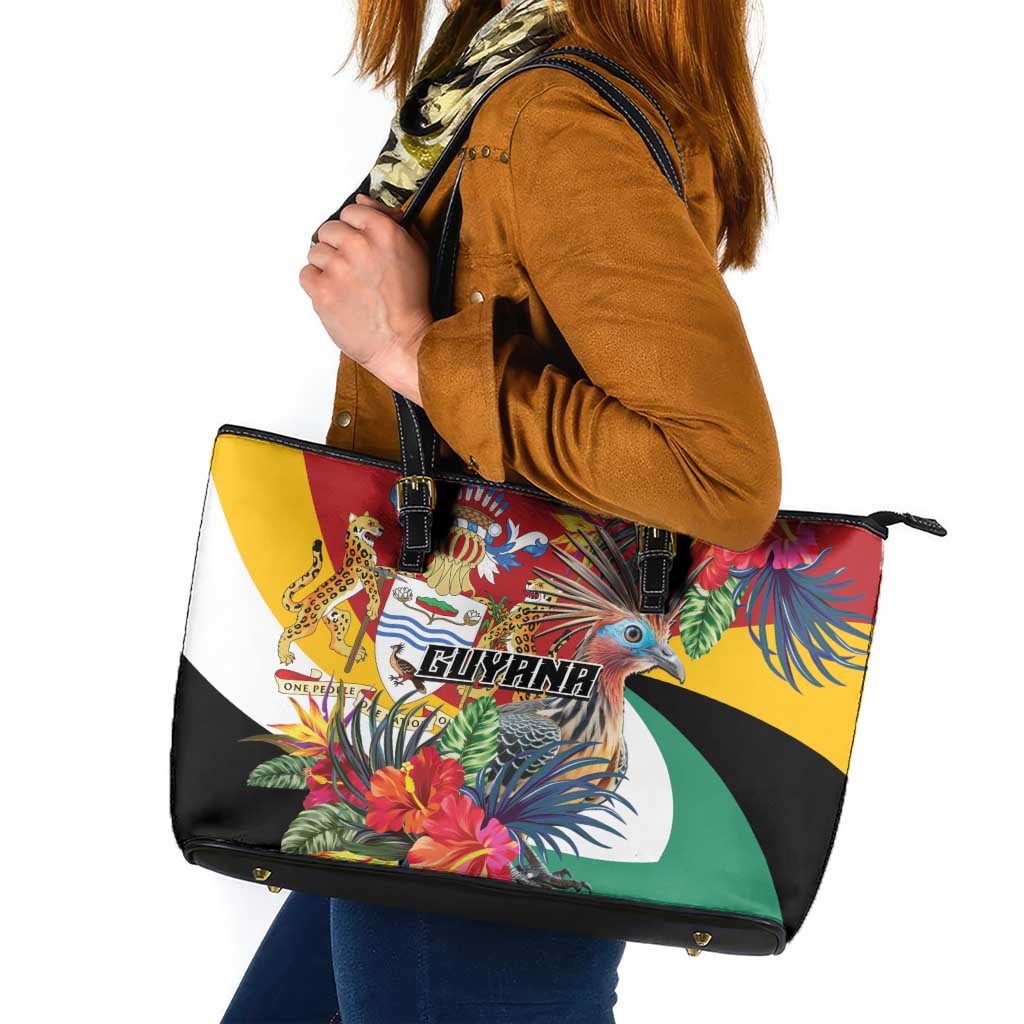 Guyana Canje Pheasant Leather Tote Bag Tropical Flowers - Wonder Print Shop