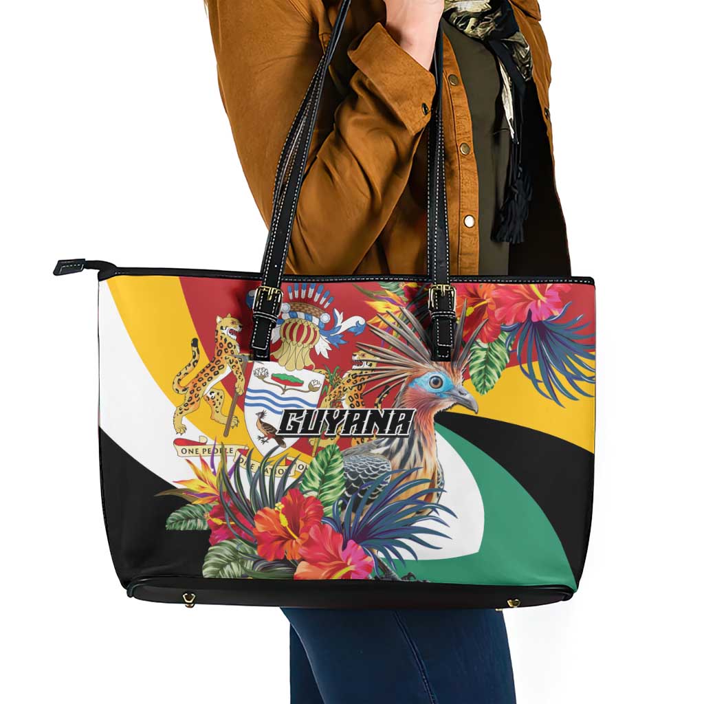 Guyana Canje Pheasant Leather Tote Bag Tropical Flowers - Wonder Print Shop