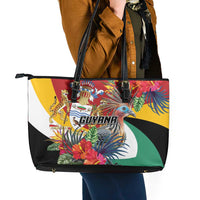 Guyana Canje Pheasant Leather Tote Bag Tropical Flowers - Wonder Print Shop