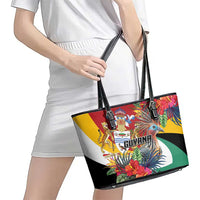 Guyana Canje Pheasant Leather Tote Bag Tropical Flowers - Wonder Print Shop