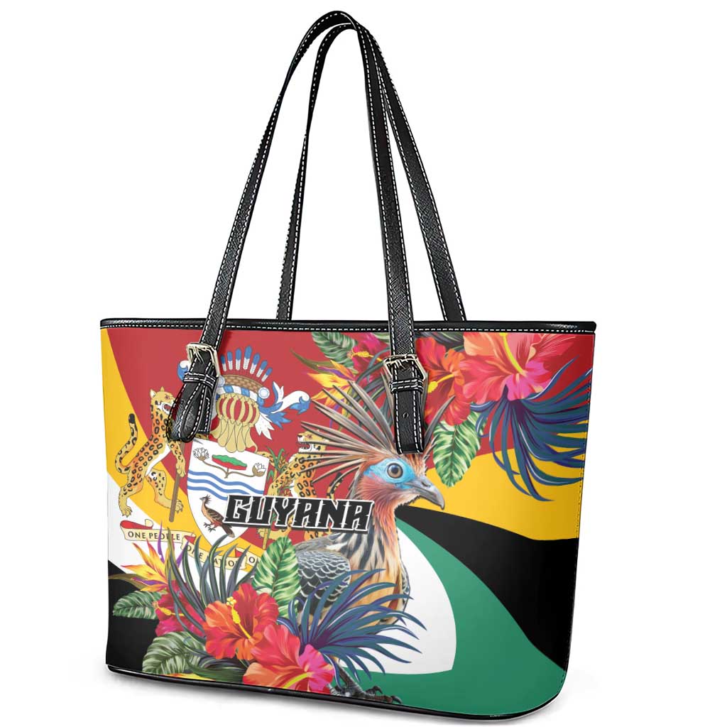 Guyana Canje Pheasant Leather Tote Bag Tropical Flowers - Wonder Print Shop