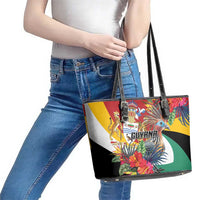 Guyana Canje Pheasant Leather Tote Bag Tropical Flowers - Wonder Print Shop