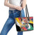 Guyana Canje Pheasant Leather Tote Bag Tropical Flowers - Wonder Print Shop