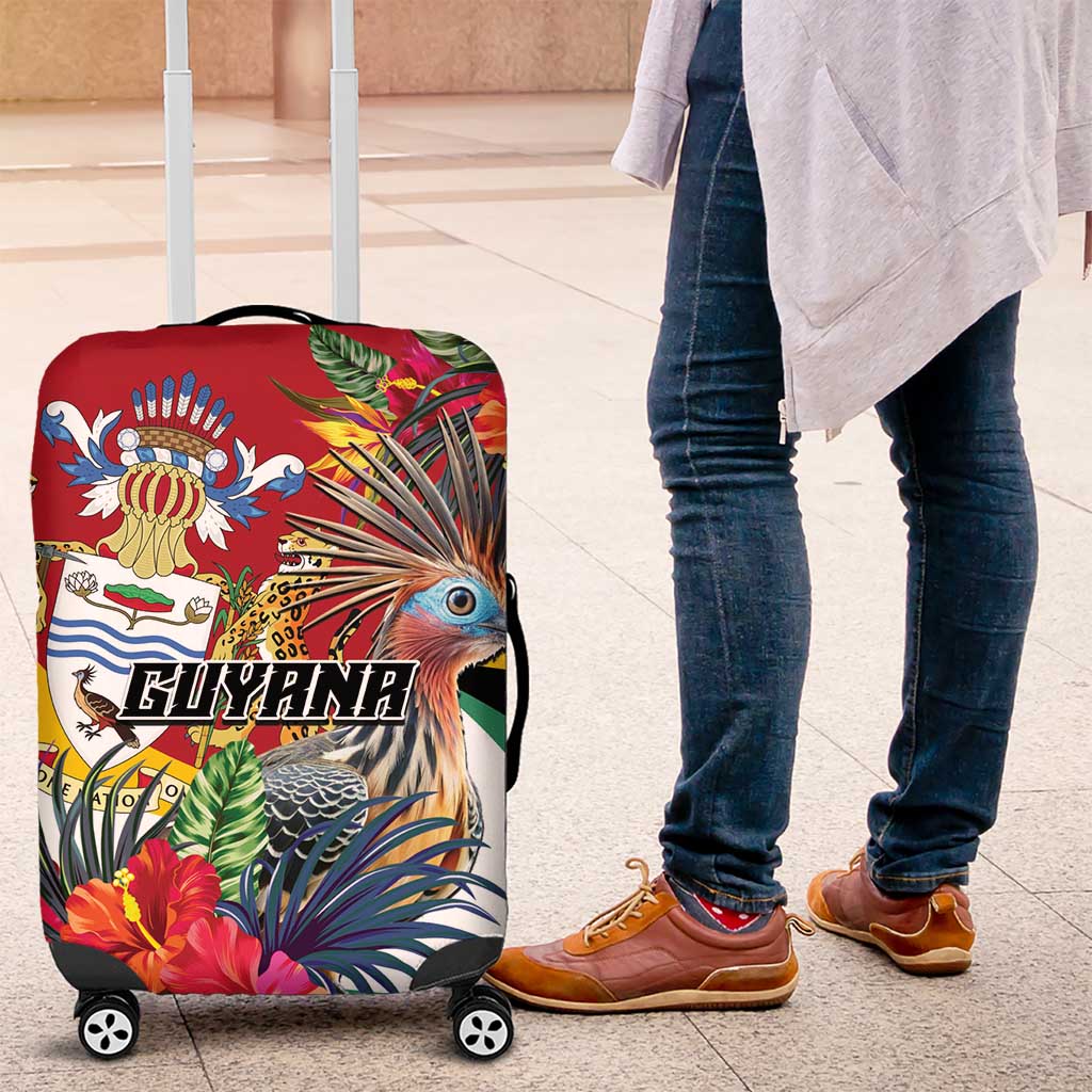Guyana Canje Pheasant Luggage Cover Tropical Flowers - Wonder Print Shop