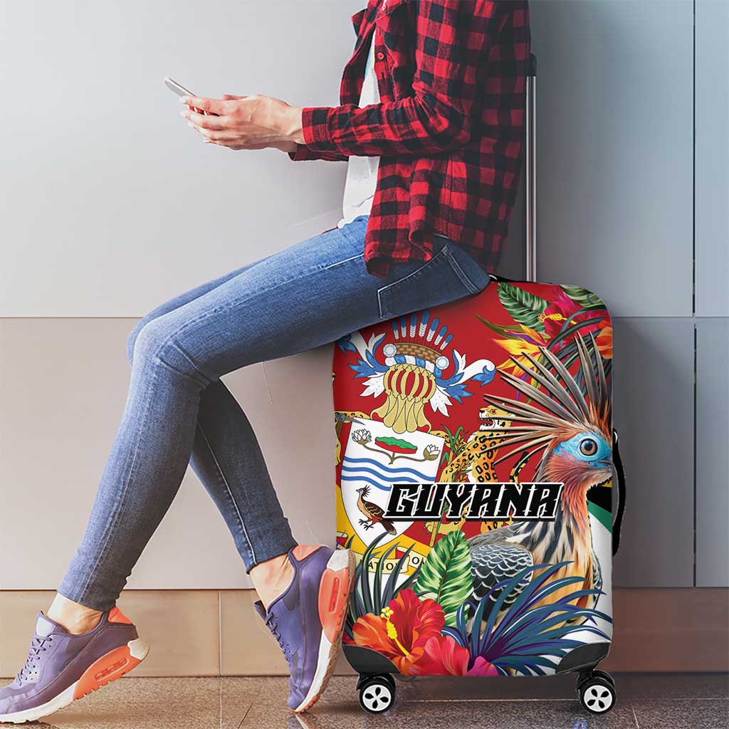 Guyana Canje Pheasant Luggage Cover Tropical Flowers - Wonder Print Shop