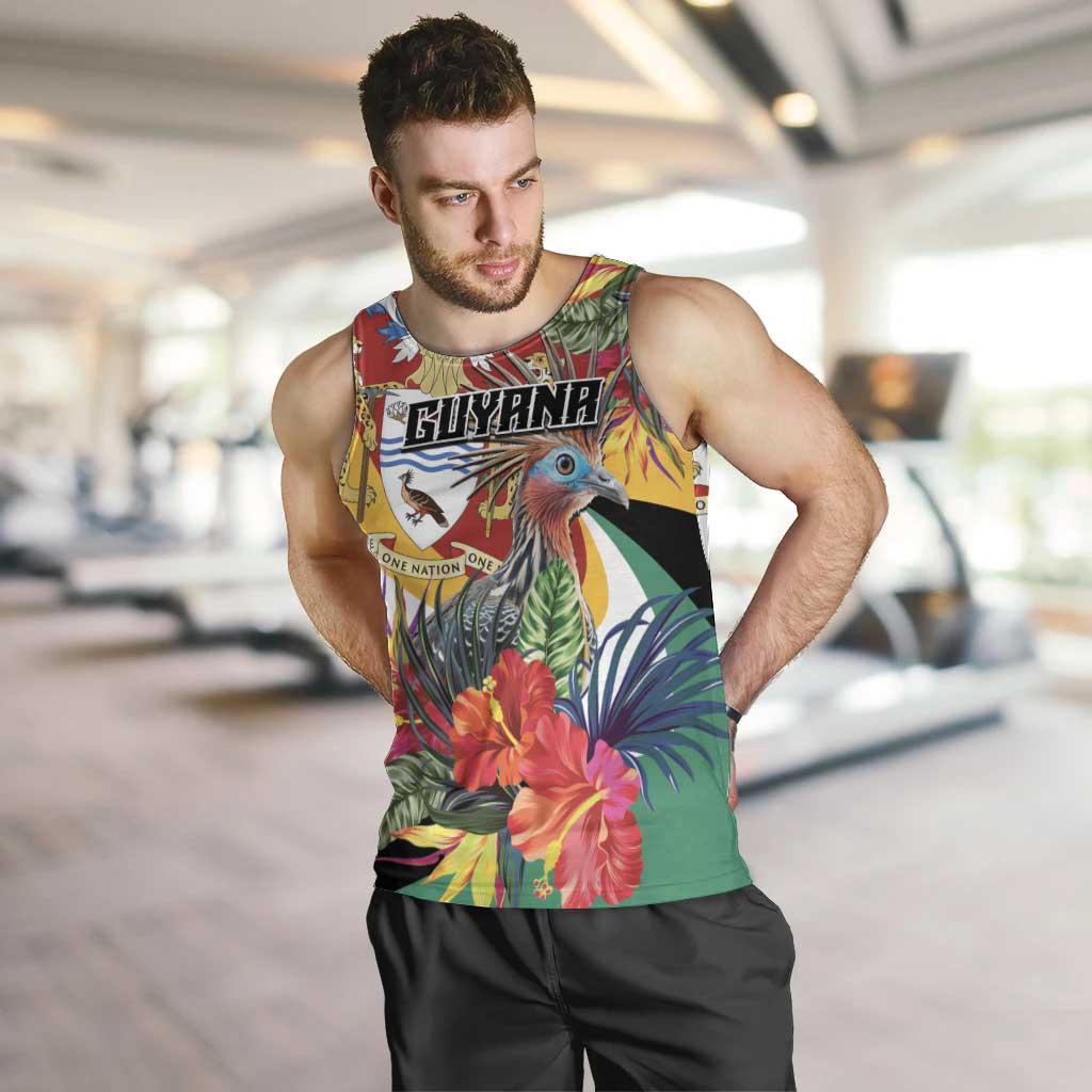 Personalized Guyana Canje Pheasant Men Tank Top Tropical Flowers - Wonder Print Shop