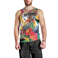 Personalized Guyana Canje Pheasant Men Tank Top Tropical Flowers - Wonder Print Shop