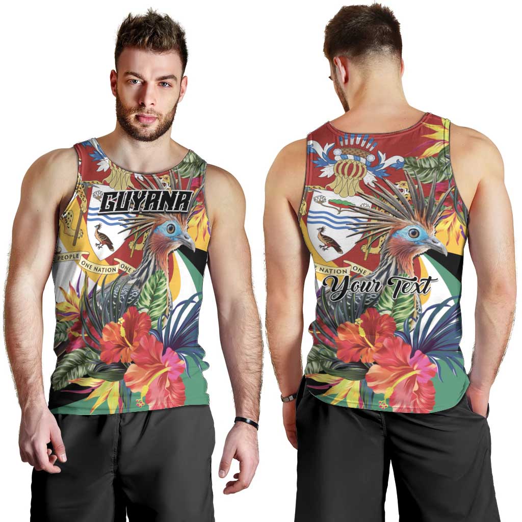 Personalized Guyana Canje Pheasant Men Tank Top Tropical Flowers - Wonder Print Shop