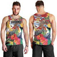 Personalized Guyana Canje Pheasant Men Tank Top Tropical Flowers - Wonder Print Shop