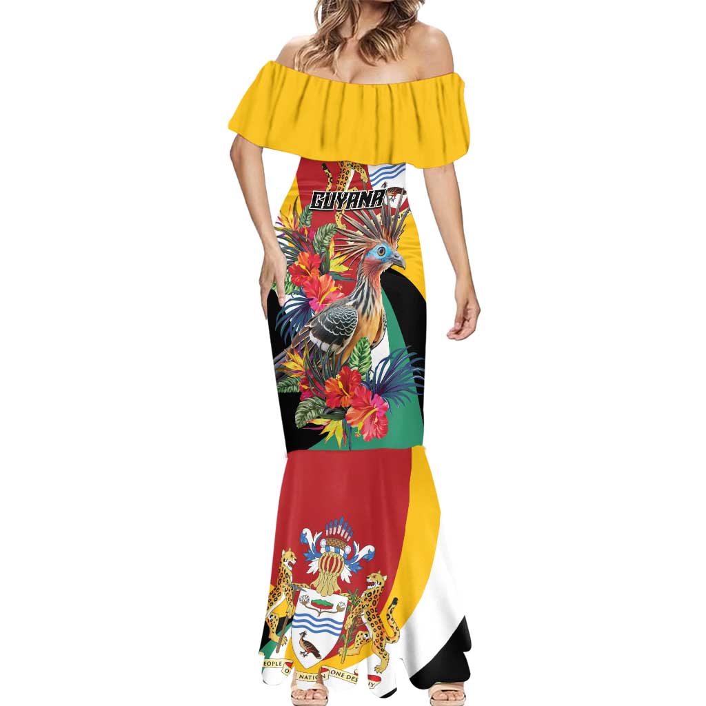 Personalized Guyana Canje Pheasant Mermaid Dress Tropical Flowers - Wonder Print Shop
