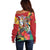 Personalized Guyana Canje Pheasant Off Shoulder Sweater Tropical Flowers - Wonder Print Shop