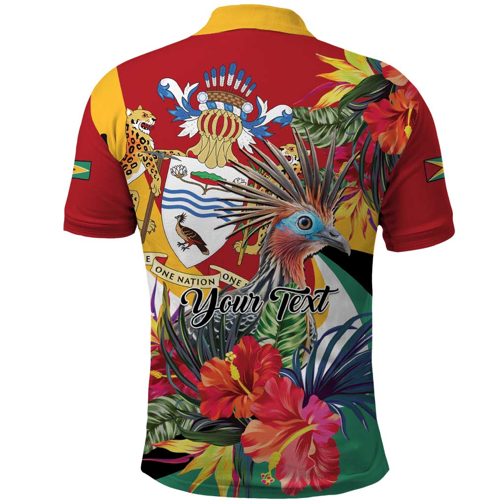 Personalized Guyana Canje Pheasant Polo Shirt Tropical Flowers - Wonder Print Shop