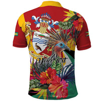 Personalized Guyana Canje Pheasant Polo Shirt Tropical Flowers - Wonder Print Shop