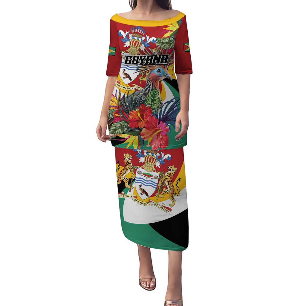 Personalized Guyana Canje Pheasant Puletasi Tropical Flowers - Wonder Print Shop