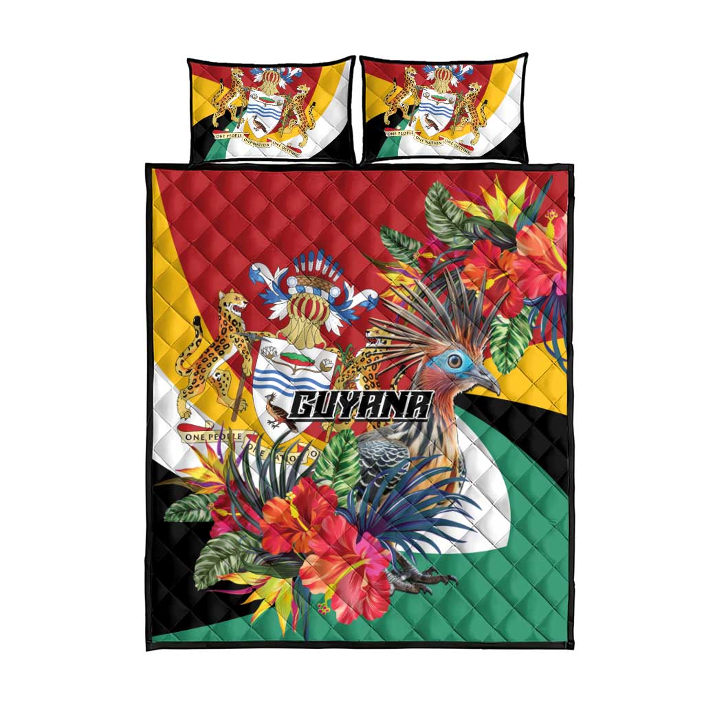 Guyana Canje Pheasant Quilt Bed Set Tropical Flowers - Wonder Print Shop