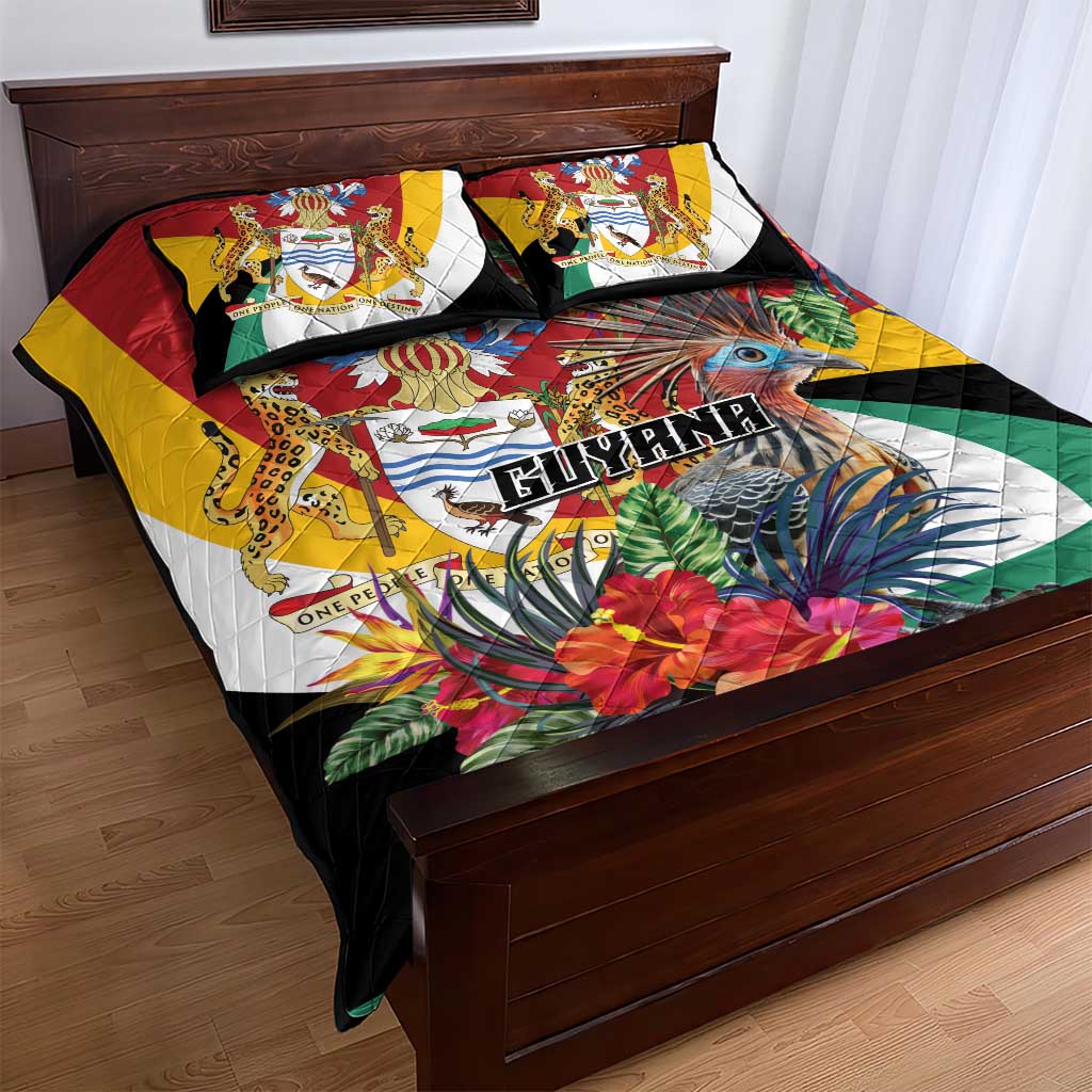 Guyana Canje Pheasant Quilt Bed Set Tropical Flowers - Wonder Print Shop