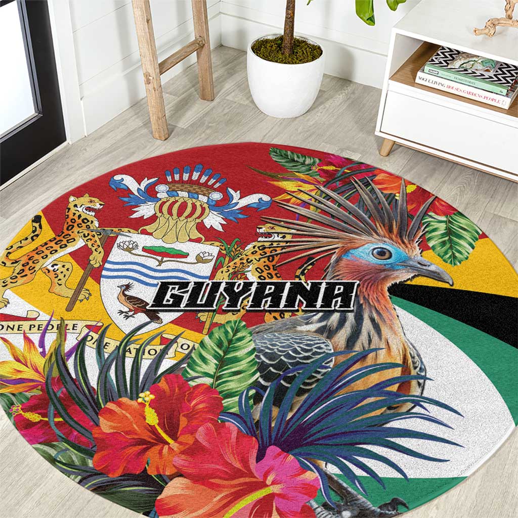 Guyana Canje Pheasant Round Carpet Tropical Flowers - Wonder Print Shop