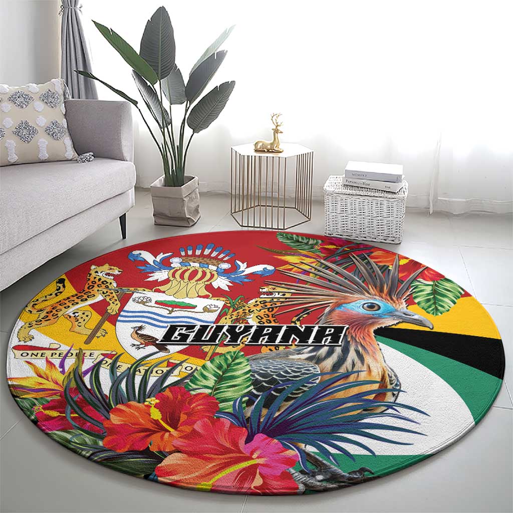 Guyana Canje Pheasant Round Carpet Tropical Flowers - Wonder Print Shop