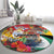 Guyana Canje Pheasant Round Carpet Tropical Flowers - Wonder Print Shop