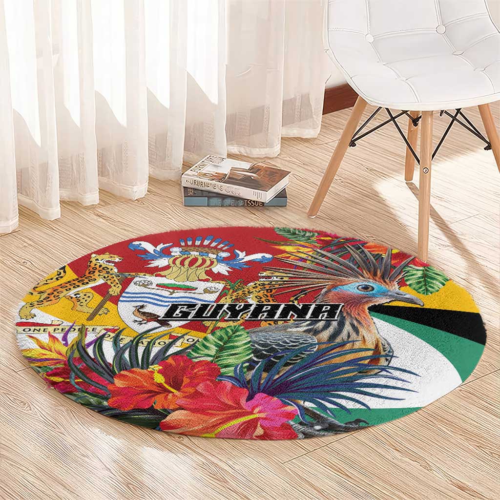 Guyana Canje Pheasant Round Carpet Tropical Flowers - Wonder Print Shop