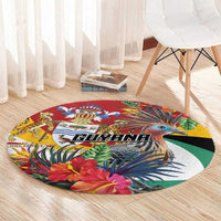 Guyana Canje Pheasant Round Carpet Tropical Flowers - Wonder Print Shop