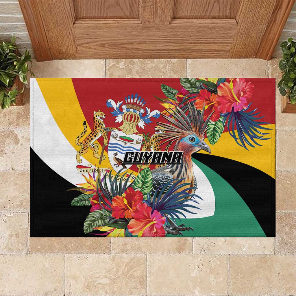 Guyana Canje Pheasant Rubber Doormat Tropical Flowers - Wonder Print Shop