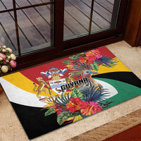 Guyana Canje Pheasant Rubber Doormat Tropical Flowers - Wonder Print Shop