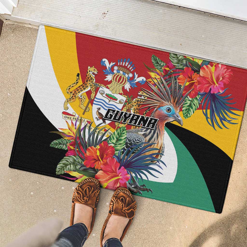 Guyana Canje Pheasant Rubber Doormat Tropical Flowers - Wonder Print Shop