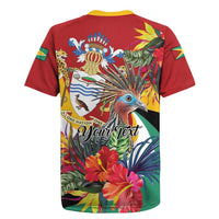 Personalized Guyana Canje Pheasant Rugby Jersey Tropical Flowers - Wonder Print Shop