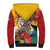 Personalized Guyana Canje Pheasant Sherpa Hoodie Tropical Flowers - Wonder Print Shop