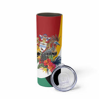 Personalized Guyana Canje Pheasant Skinny Tumbler Tropical Flowers - Wonder Print Shop