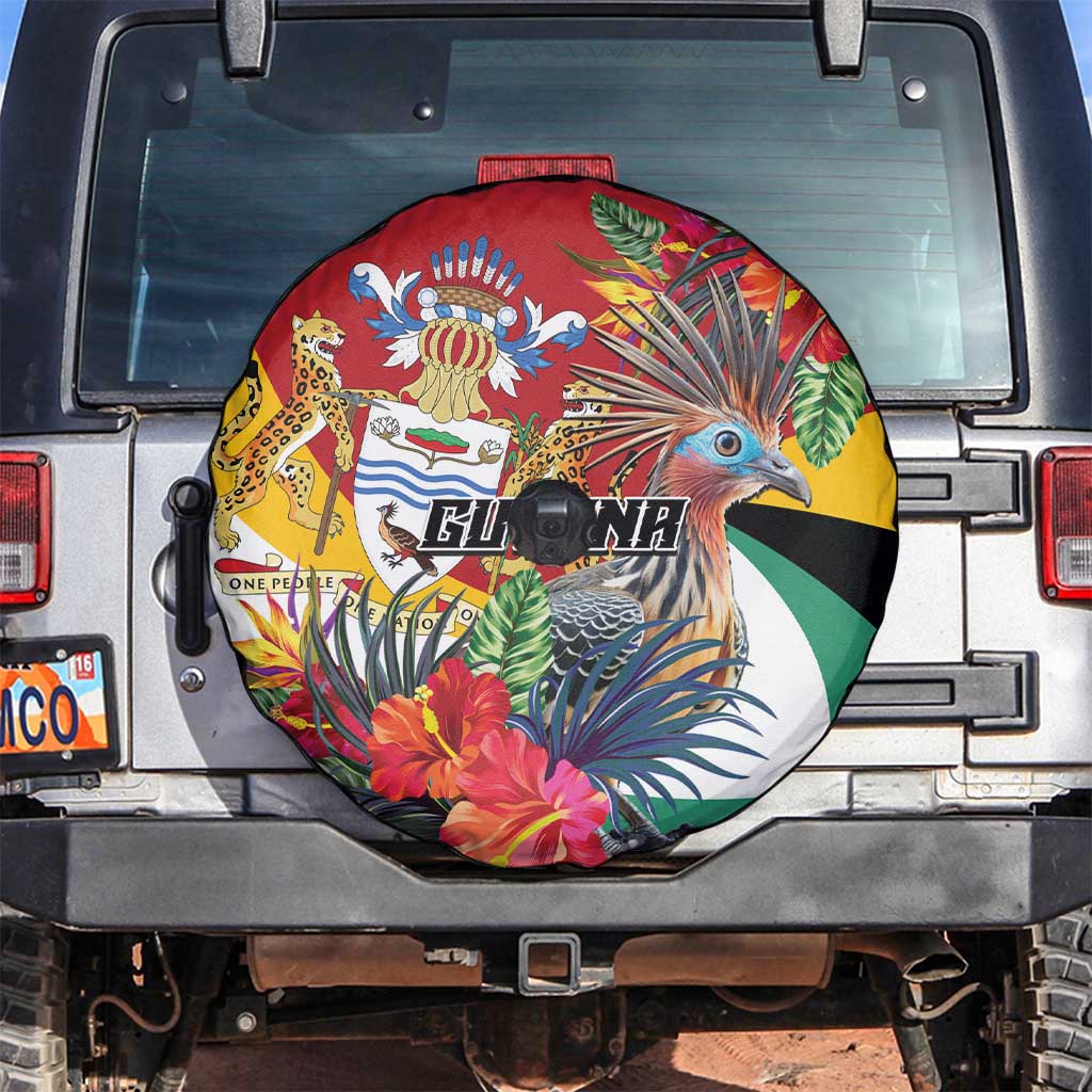 Guyana Canje Pheasant Spare Tire Cover Tropical Flowers - Wonder Print Shop