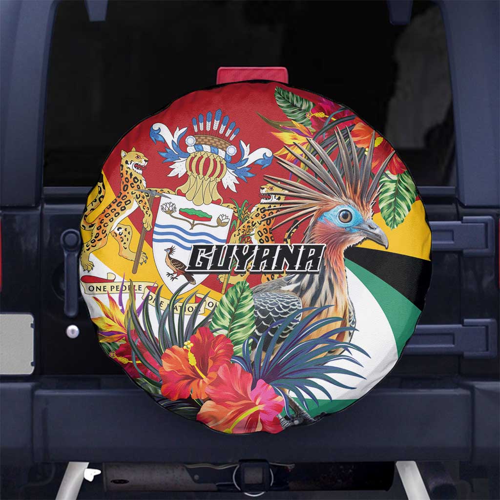 Guyana Canje Pheasant Spare Tire Cover Tropical Flowers - Wonder Print Shop