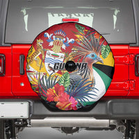 Guyana Canje Pheasant Spare Tire Cover Tropical Flowers - Wonder Print Shop
