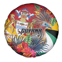 Guyana Canje Pheasant Spare Tire Cover Tropical Flowers - Wonder Print Shop